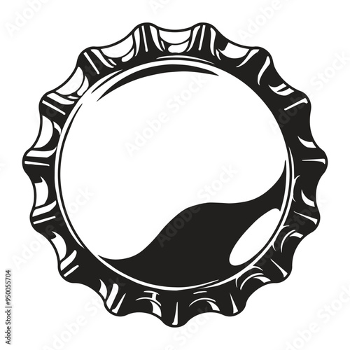 Soda bottle cap monochrome emblem