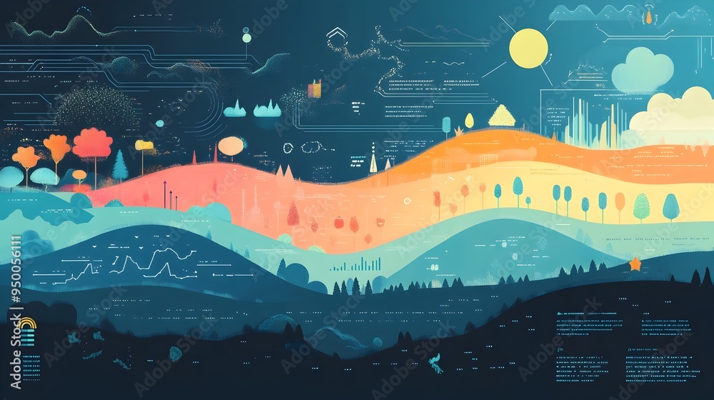 Detailed infographic showcasing the temperature variations across the ...