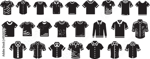  Set of t-shirt silhouette vector design.
