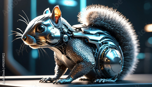 a futuristic squirrel photo