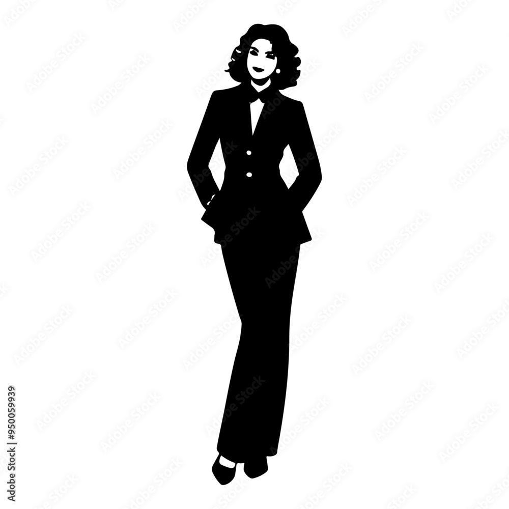 Fototapeta premium A Business woman standing pose vector silhouette 4