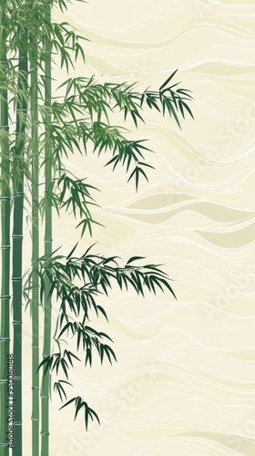 A drawing of bamboo trees background