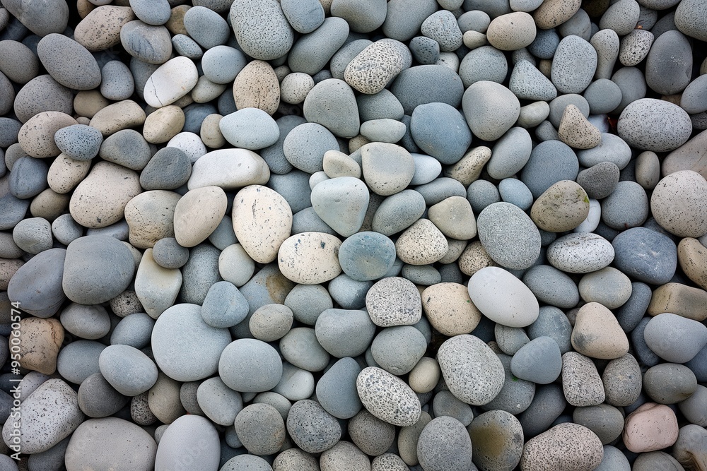 Close-up of smooth river pebbles in various shades of gray. Round stones with subtle texture, laid out on a neutral background. Gravel-like material with natural patterns. Close-up of smooth river pebbles in various shades of gray. Round stones with subtle texture, laid out on a neutral background. Gravel-like material with natural patterns.