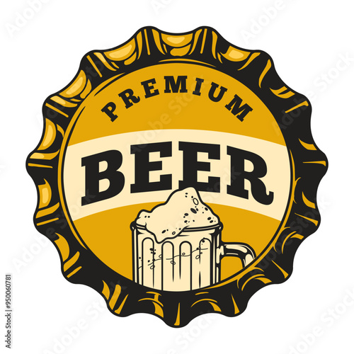Premium beer colorful vintage logotype