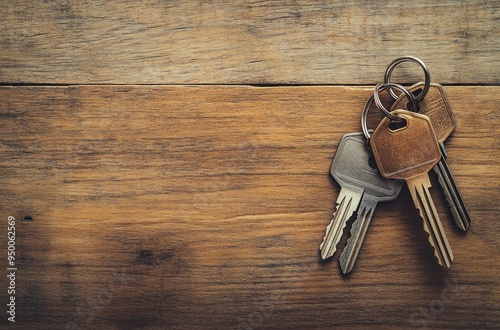 Keys on Wooden Surface