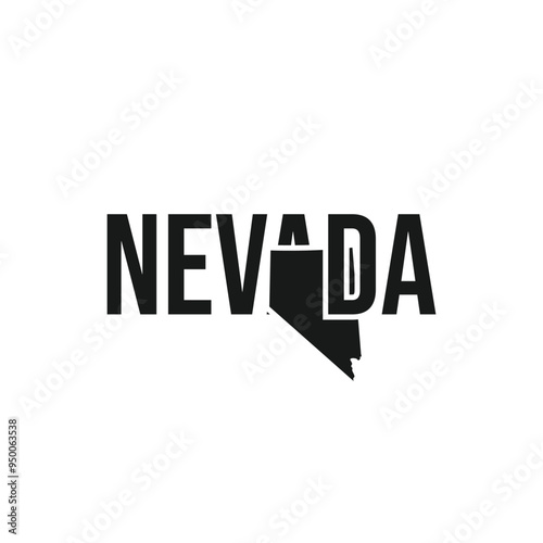 nevada state symbol, map icon with vector silhouette