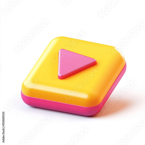 An play modern cartoon icon in 3D on white background