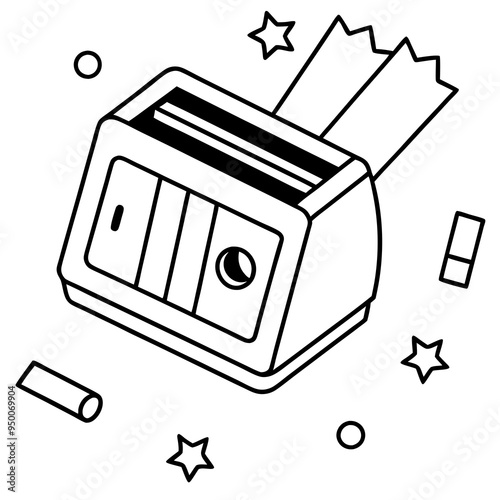 Line art of a pencil sharpener