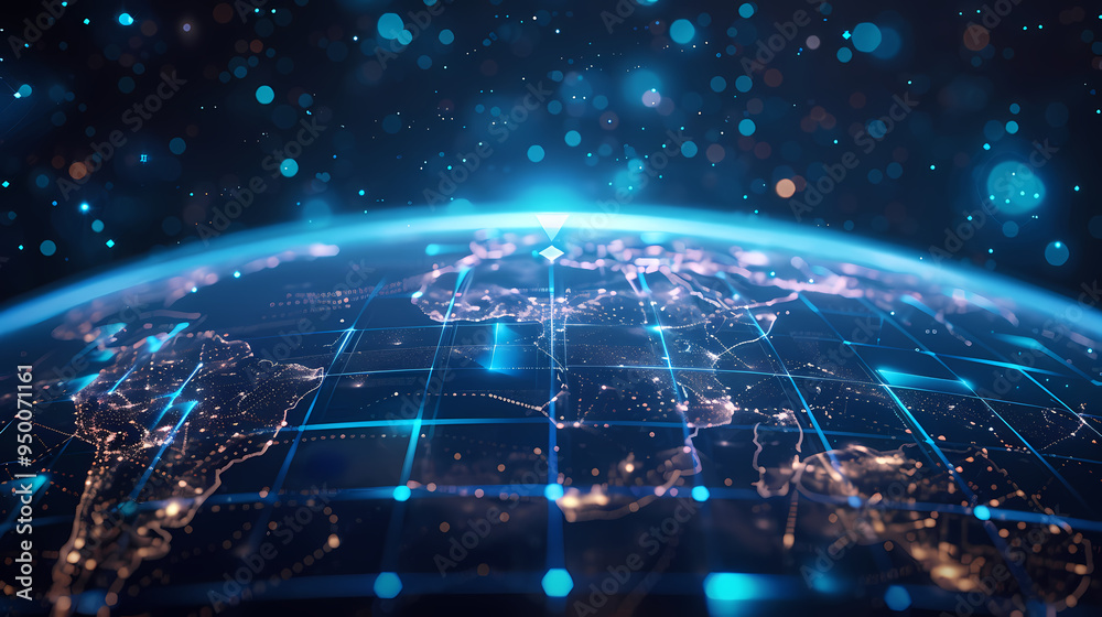2d illustration world map abstract background.Global network connection. World map point and line composition concept of global business. 2d illustration world map abstract background.Global network connection. World map point and line composition concept of global business.