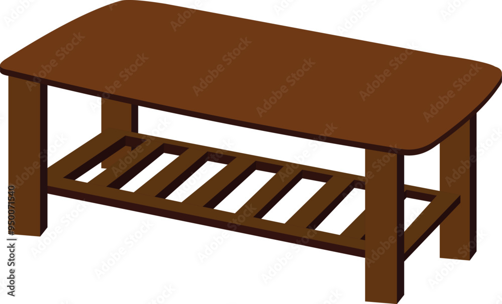 Elegant coffe table Isolated on white background. Wooden table vector illustration Elegant coffe table Isolated on white background. Wooden table vector illustration