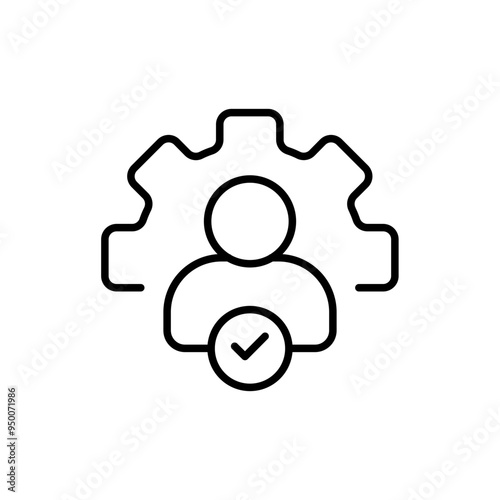 Management outline icons, minimalist vector illustration ,simple transparent graphic element .Isolated on white background