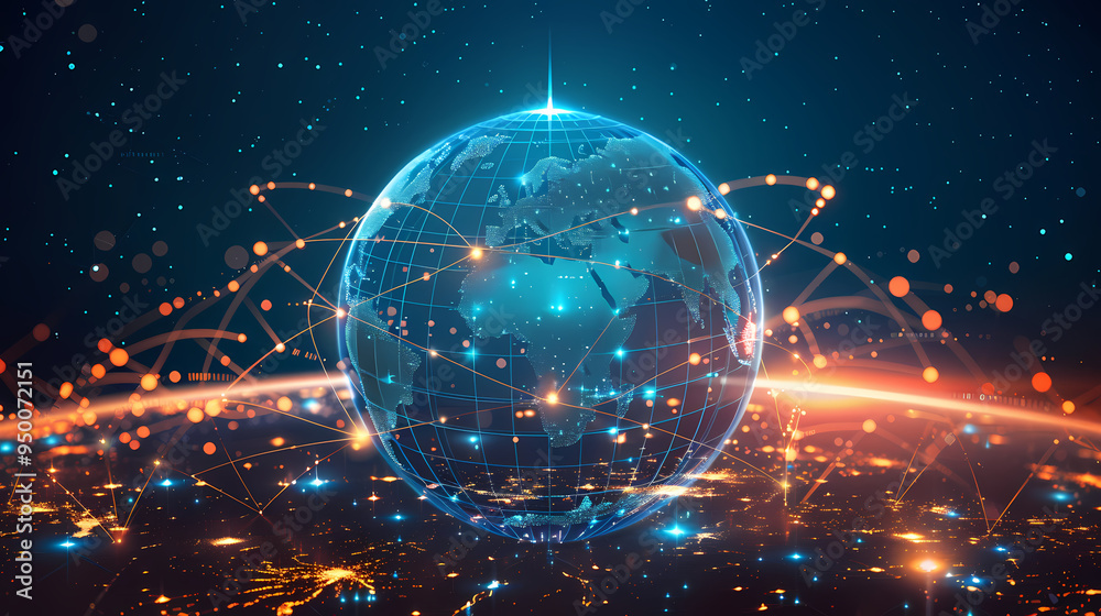 2d illustration world map abstract background.Global network connection. World map point and line composition concept of global business. 2d illustration world map abstract background.Global network connection. World map point and line composition concept of global business.