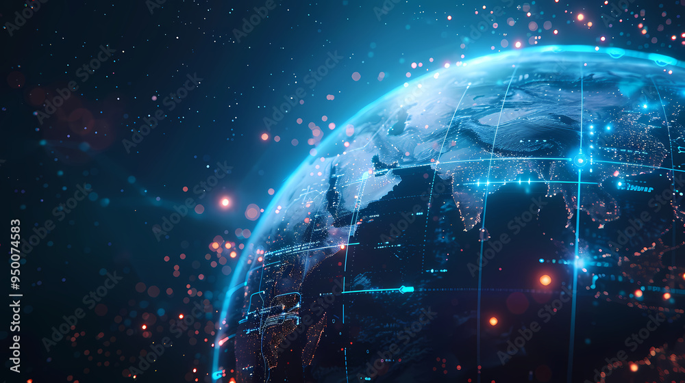 2d illustration world map abstract background.Global network connection. World map point and line composition concept of global business. 2d illustration world map abstract background.Global network connection. World map point and line composition concept of global business.