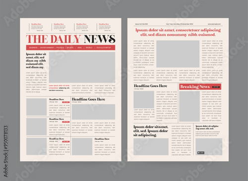 newspaper template and classic daily newspaper , vintage newspaper