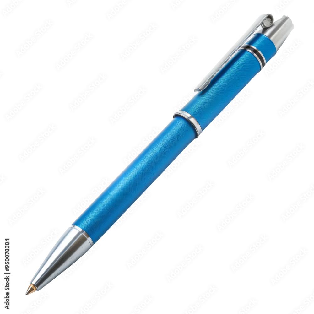 Blue pen with cap isolated on transparent or white background Blue pen with cap isolated on transparent or white background