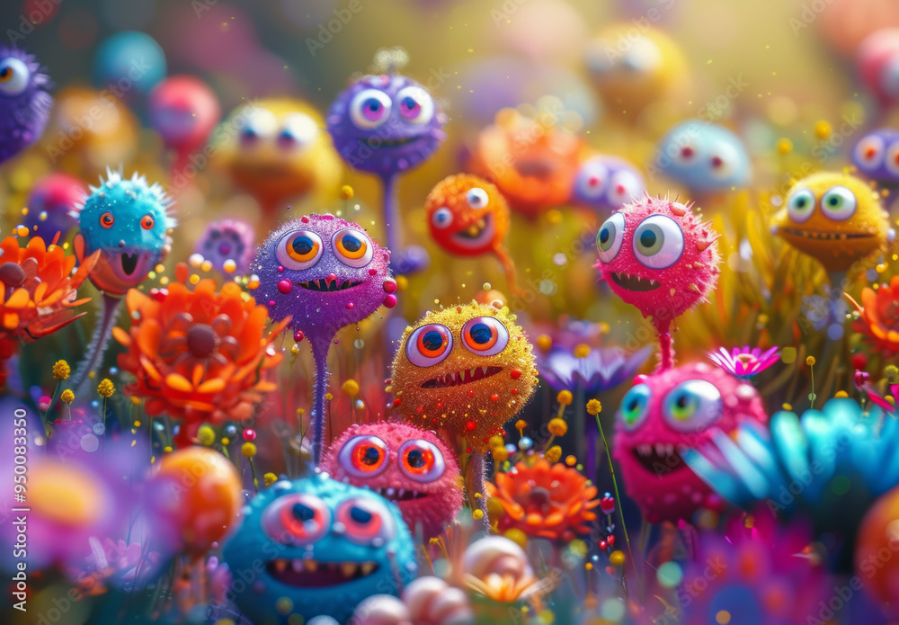 Fototapeta premium cute_aliens_multicolored