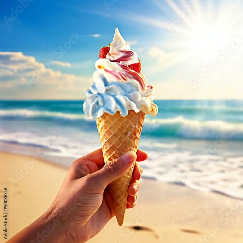 Ice Cream, Dessert, Sweet, Creamy, Cold, Frozen, Delicious, Summer, Treat, Vanilla, Chocolate, Strawberry, Sprinkles photo