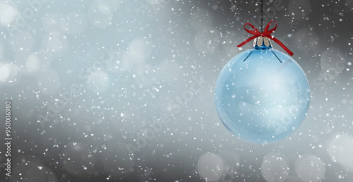 Gläserne Weihnachtskugel vor unscharfem Hintergrund