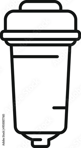 Reverse osmosis water filter system replacing cartridge icon outline vector