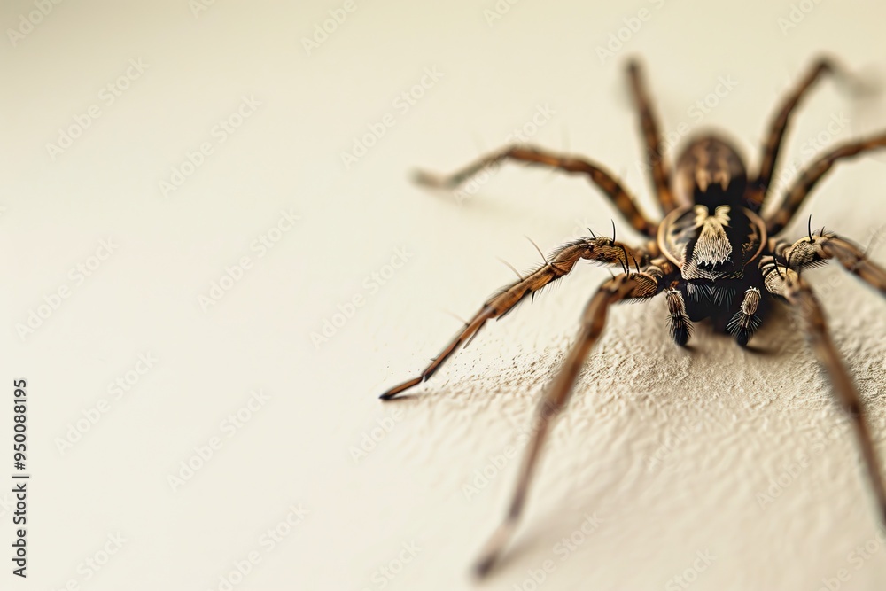 Close-up of a spider on a textured surface, perfect for Halloween. copy paste Close-up of a spider on a textured surface, perfect for Halloween. copy paste