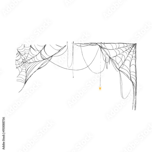 Corners Spiderweb Halloween Illustration