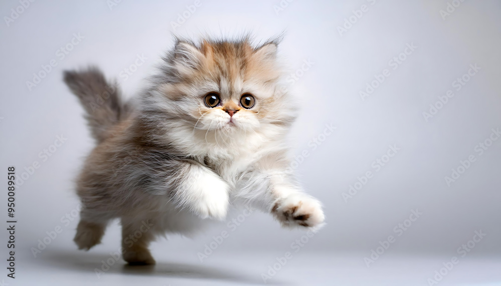 playful baby persian cat jumping playful baby persian cat jumping