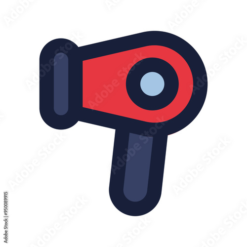 hairdryer flat line icon