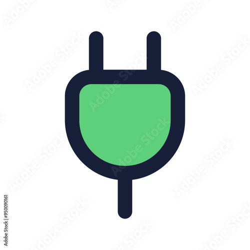 power plug flat line icon