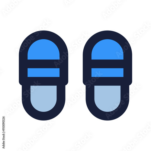 slippers flat line icon