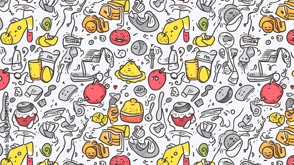 2d illustration An image of sweets and fruits as a background 2d illustration An image of sweets and fruits as a background