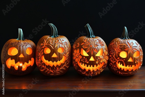 Intricately Carved Jack-o'-Lanterns Collection photo