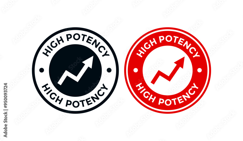 High potency logo design badge. Suitable for information and product label High potency logo design badge. Suitable for information and product label