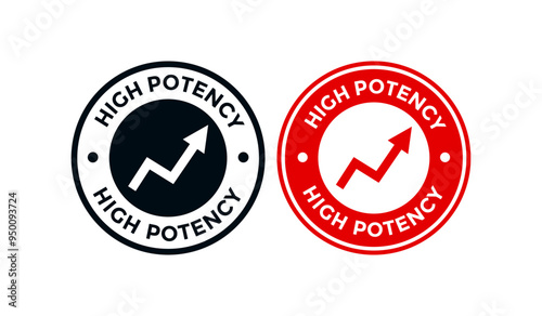 High potency logo design badge. Suitable for information and product label