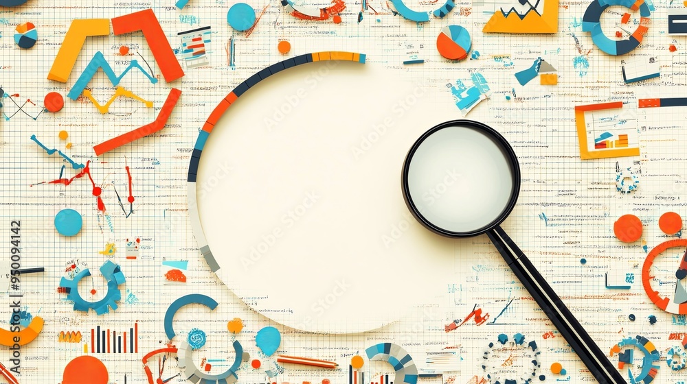 Fototapeta premium Strategic Keyword Research Graphic: Streamlined Layout for Text and Design Flexibility, Maximizing SEO and Visual Appeal