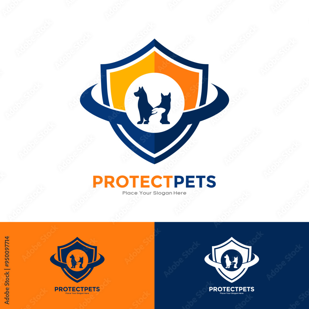 Protect pets logo vector template. Suitable for pet rescue, pet clinic and veterinary. Protect pets logo vector template. Suitable for pet rescue, pet clinic and veterinary.