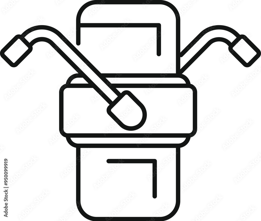 Simple line drawing of a motorcycle front, with handlebars and headlight, ideal for transportation or vehicle related designs Simple line drawing of a motorcycle front, with handlebars and headlight, ideal for transportation or vehicle related designs