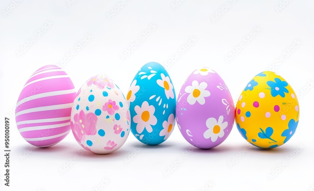 Handmade colorful easter eggs isolated on white Handmade colorful easter eggs isolated on white