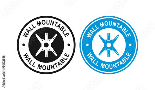 Wall mountable badge logo template. This is Suitable for  monitor, display, screen device information sign