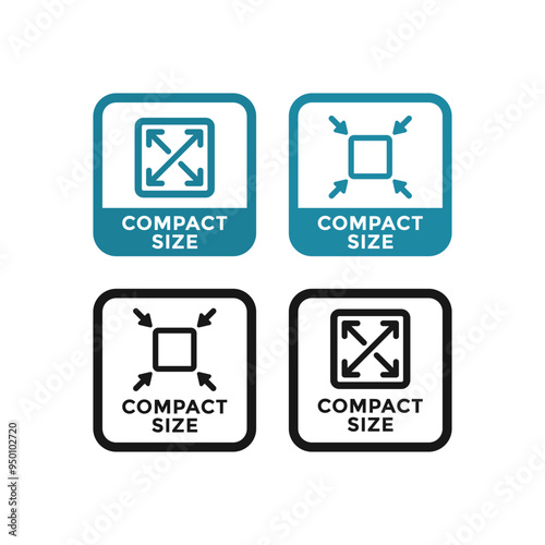  Compact size badge logo template. Suitable for Compress symbol vector illustration and information