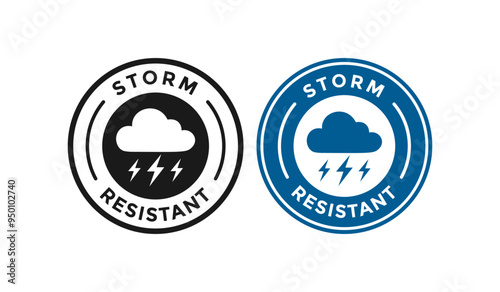 Storm resistant logo badge template. Suitable for protection, weather, label product and information
