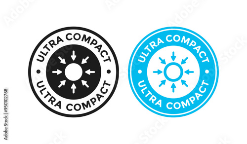 Ultra Compact size badge logo template. Suitable for Compress symbol vector illustration and information