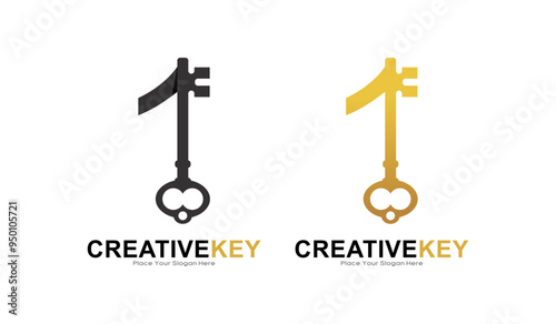 Key Number 1 logo vector template. This is suitable for business, poster, initial, safety and security Letter Design Vector