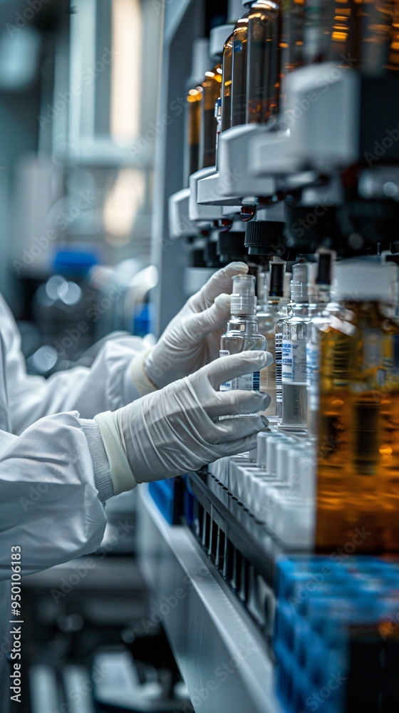 Scientist handling test tubes in a laboratory
Scientist handling test tubes in a laboratory