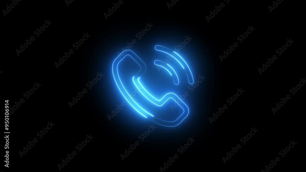 Telephone icon animation. contact icon. neon phone icon Telephone icon animation. contact icon. neon phone icon