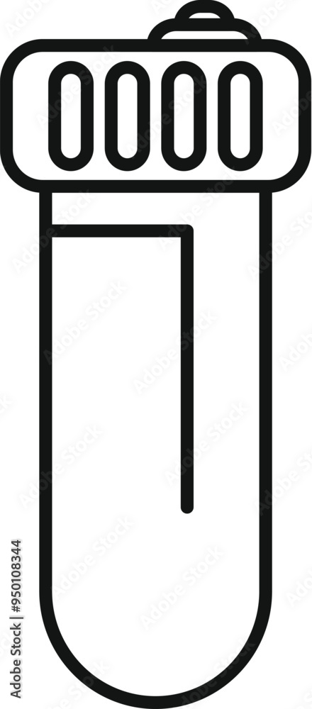 Simple line icon of a test tube, commonly used in laboratories for containing and mixing chemical substances during experiments Simple line icon of a test tube, commonly used in laboratories for containing and mixing chemical substances during experiments