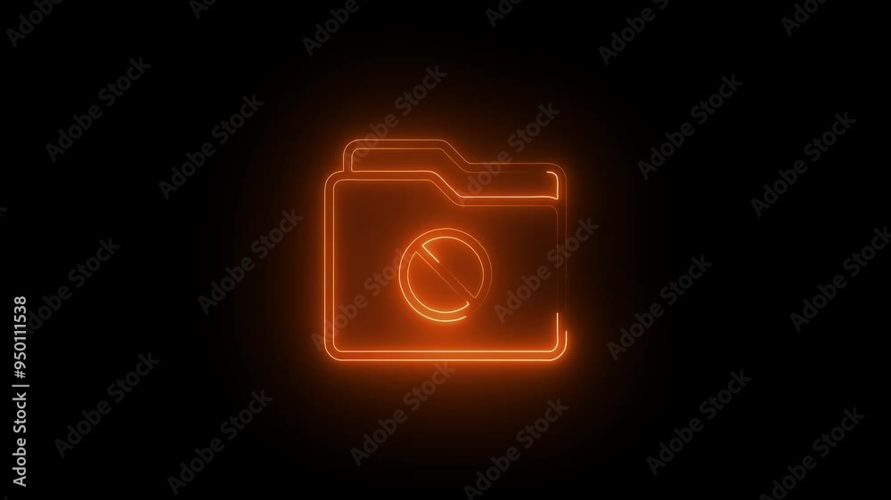 Glowing neon files and folders icon. Futuristic folder symbol animation. Glowing neon files and folders icon. Futuristic folder symbol animation.