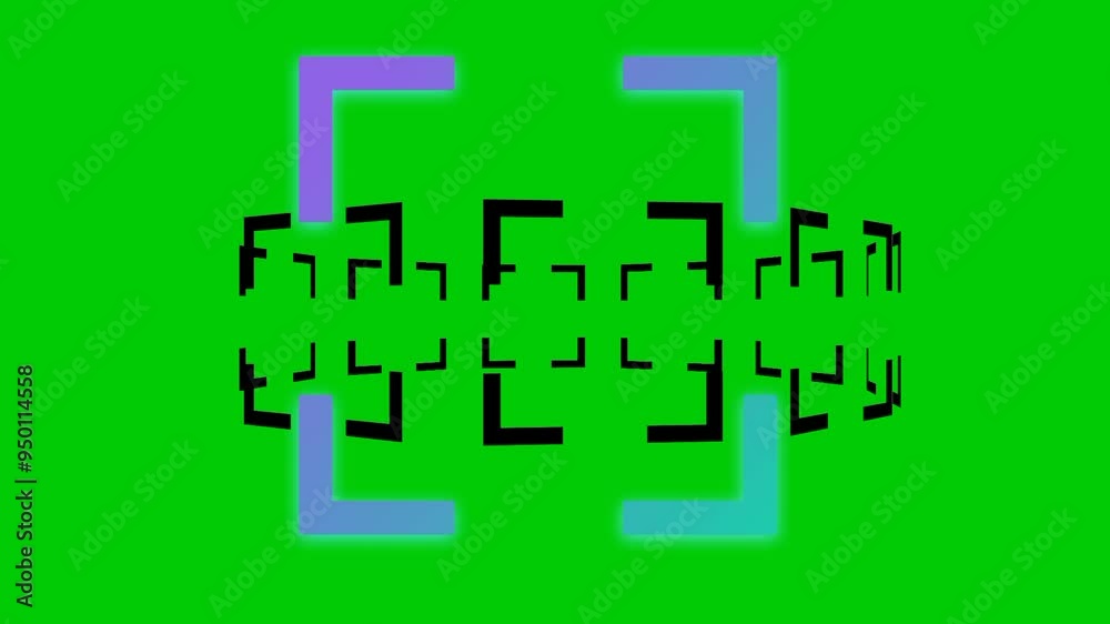 black square lines surrounding the green screen gradient blue square lines. black square lines surrounding the green screen gradient blue square lines.