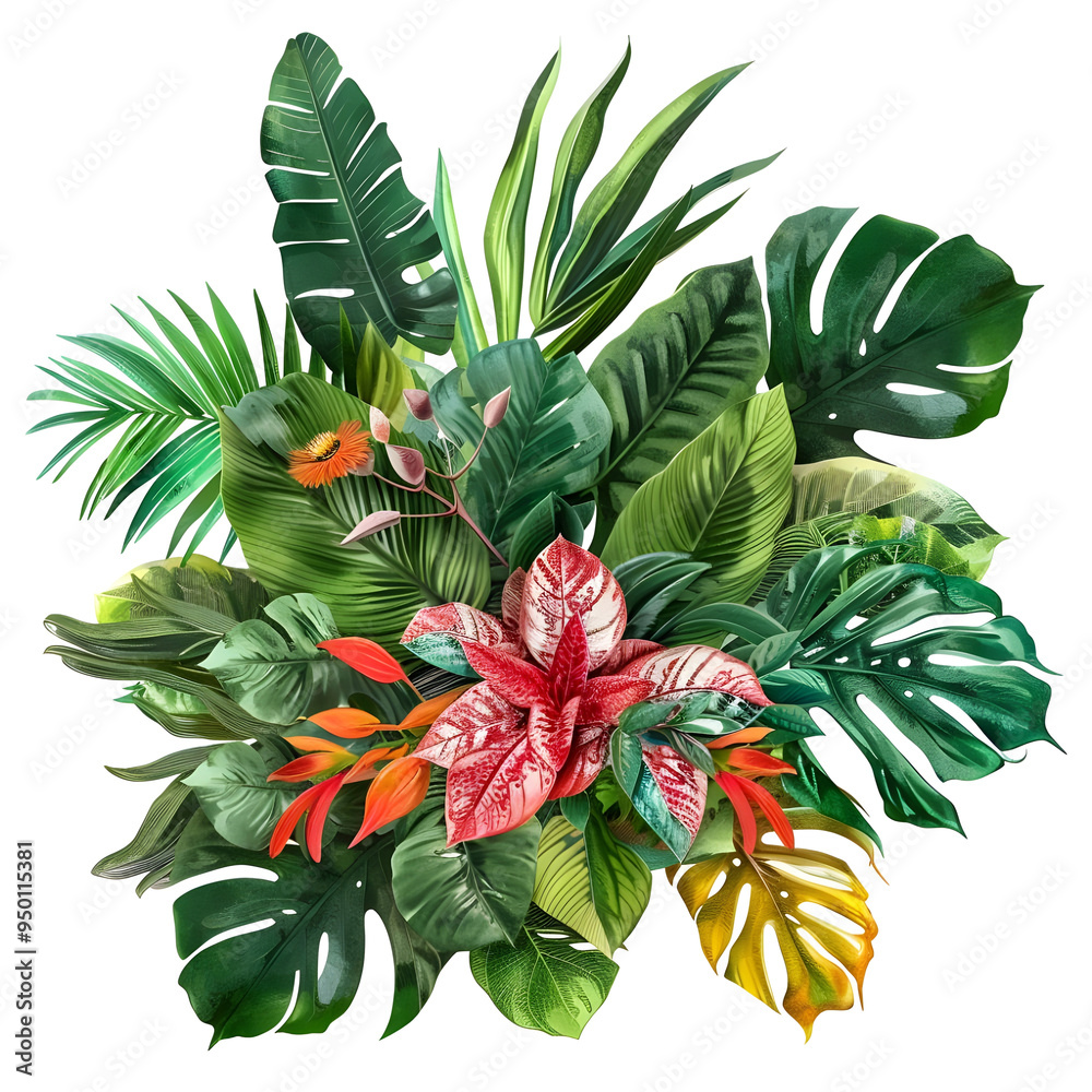 Obraz premium Tropical Leaf Bouquet