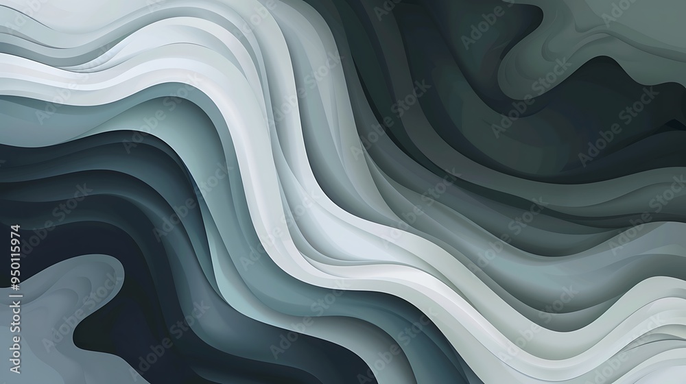 Abstract Gray and Teal Wavy Background Abstract Gray and Teal Wavy Background