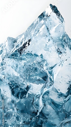 Ethereal Icy Dreamscape of Glistening Glacial Peaks and Shimmering Snow Drifts